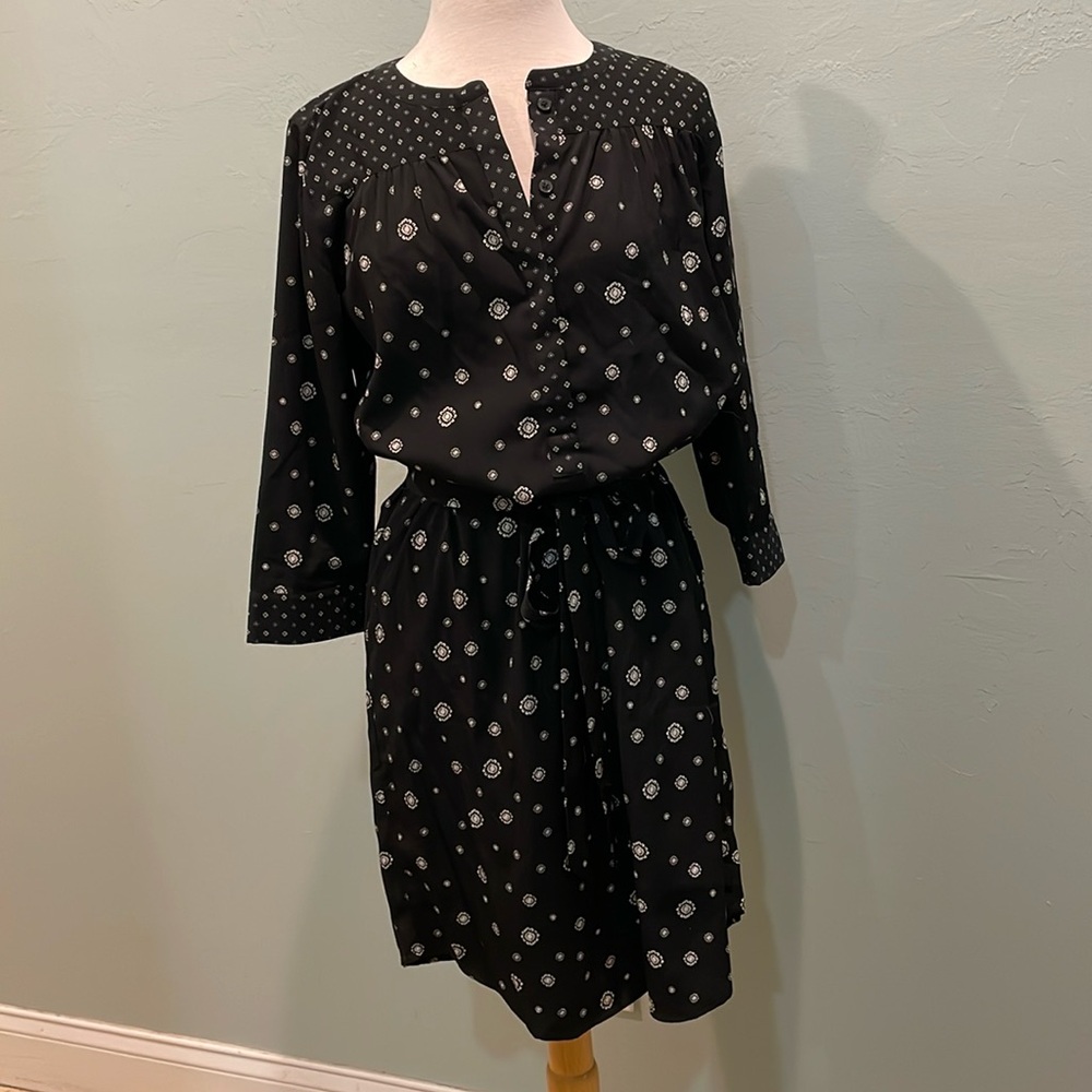 Loft Black and White print dress